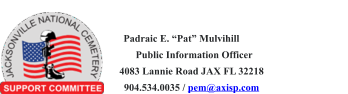 Padraic E. “Pat” Mulvihill                     Public Information Officer         4083 Lannie Road JAX FL 32218         904.534.0035 / pem@axisp.com